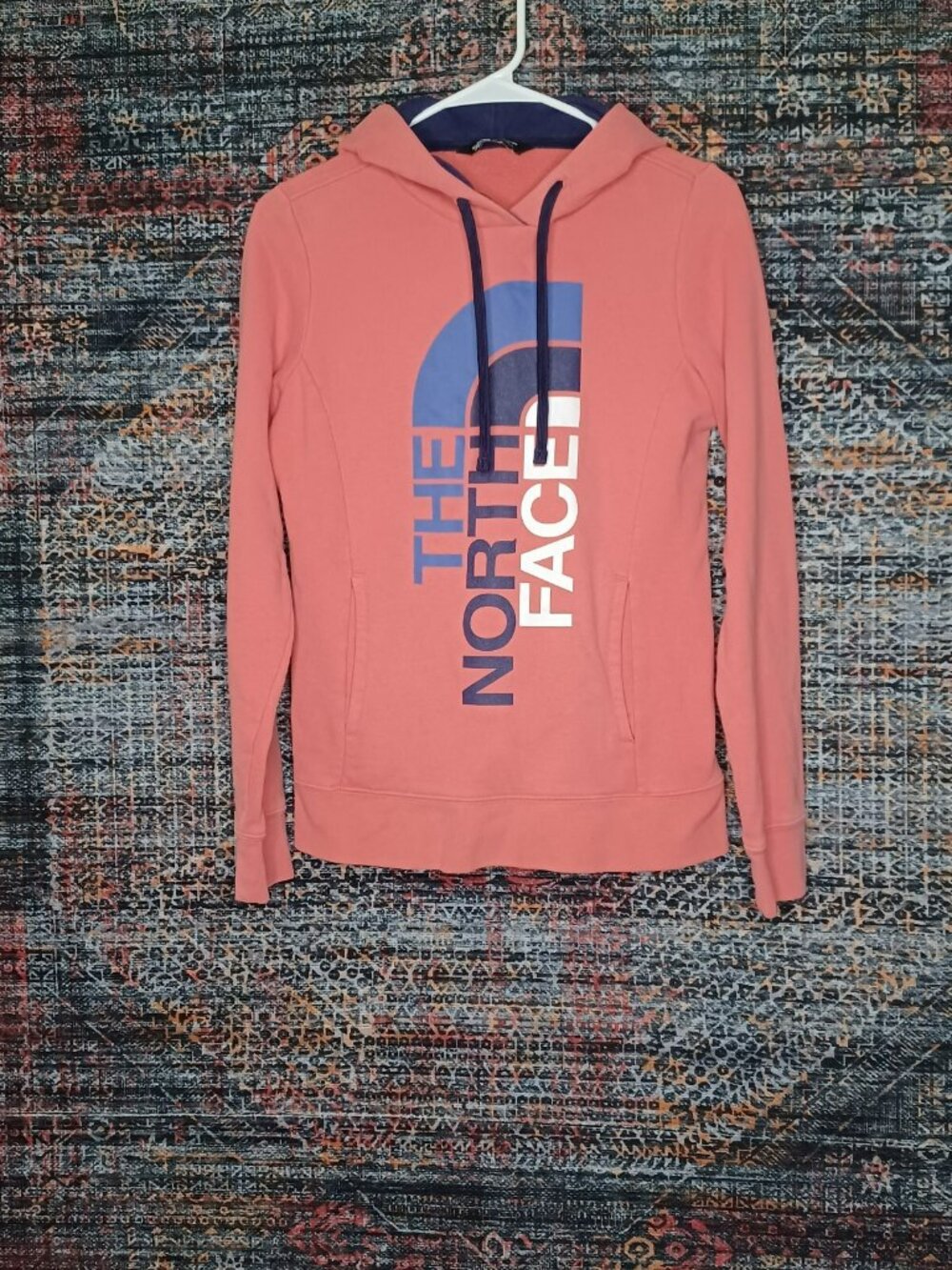 The North Face womens pink an blue fleece lined hoodie S